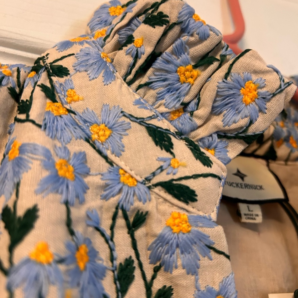 Tuckernuck Blue and Yellow Floral Dress, size L, NWT - Picture 4 of 12
